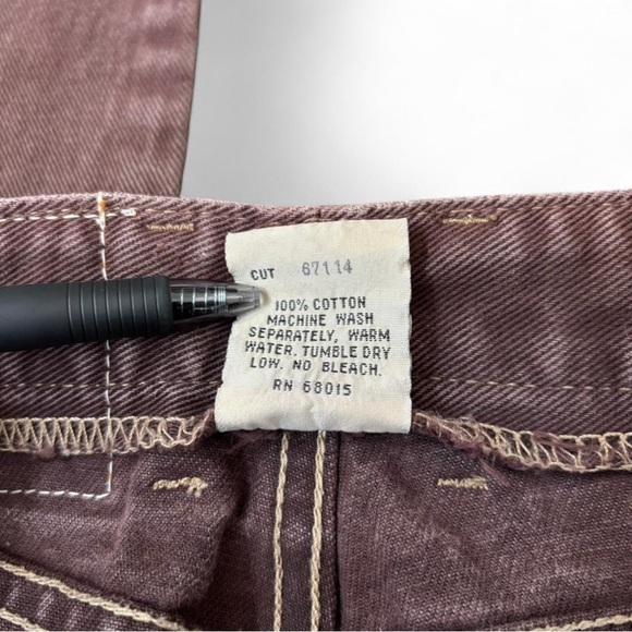 VTG 90s Bongo Jeans Size 5 Brown Denim High Waist Tapered Leg USA Made - Picture 8 of 8